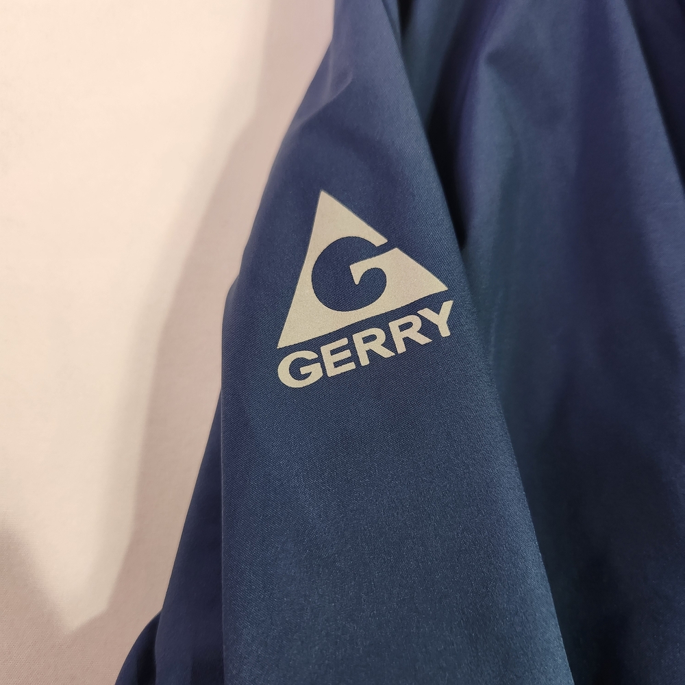 ⭐️Gerry Women's Packable Rain Jacket Blue Hooded Windbreaker Waterproof Large - Picture 5 of 6